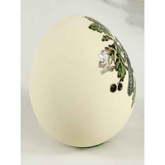 Paperweight Blue Jay Egg Bird Ceramic 2 3/4" Hand Painted Home Decor 90s Accent - Picture 7 of 12